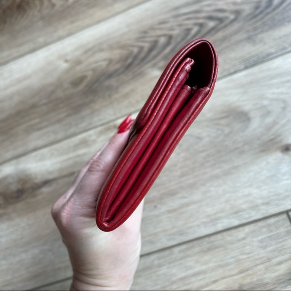 Chanel Red Caviar Leather Timeless CC Large Gusset Long Flap Wallet - Picture 5 of 17